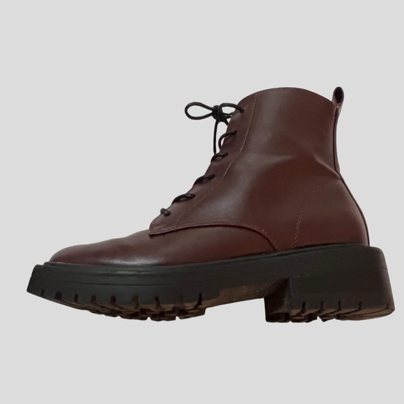 Only Women’s Combat Boots 6.5 Burgundy - Picture 8 of 16